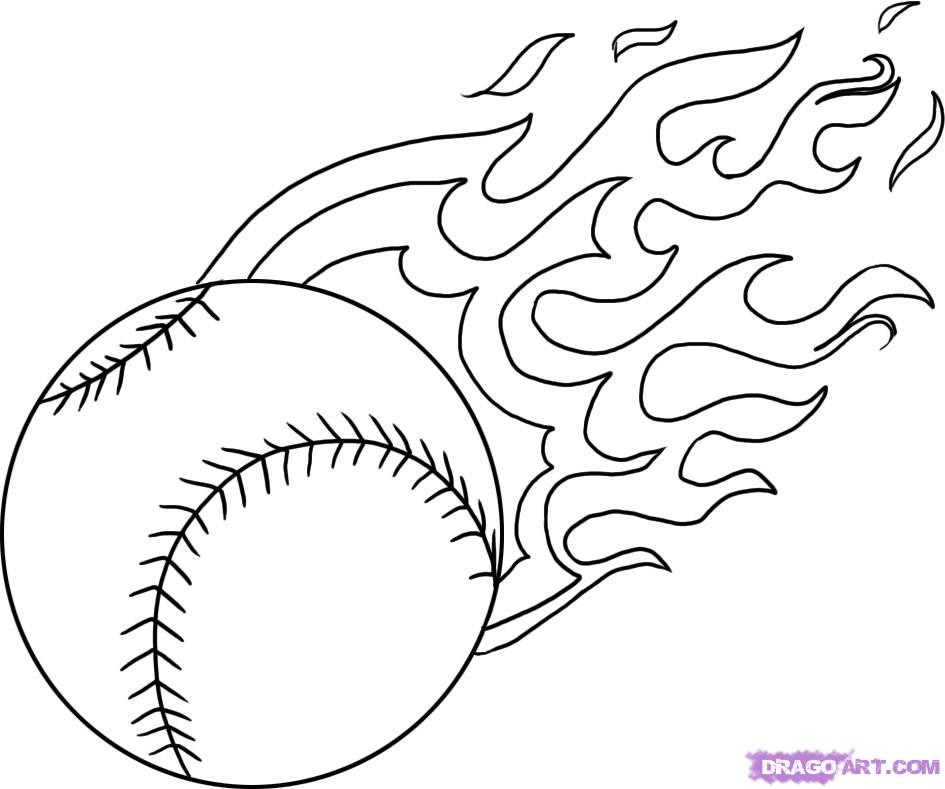 Baseball Coloring Sheets For Boys
 Baseball Ball FLAMES Cool Coloring Pages