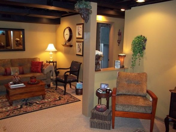 Best ideas about Basement Decorating Ideas On A Budget
. Save or Pin ceiling painting dark color & utility lights Basement on a Now.