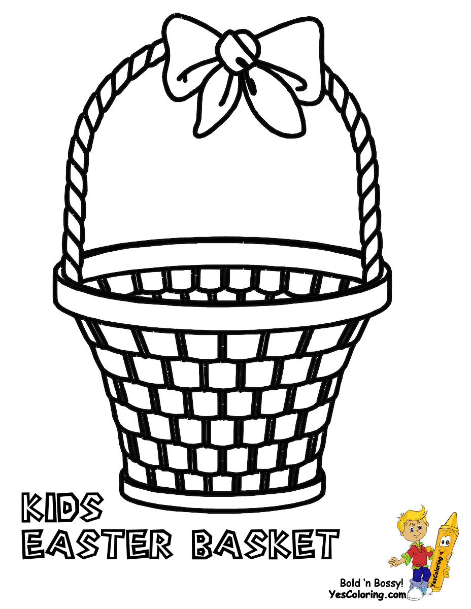 Basket Coloring Pages
 Handsome Easter Basket Coloring Pages Free