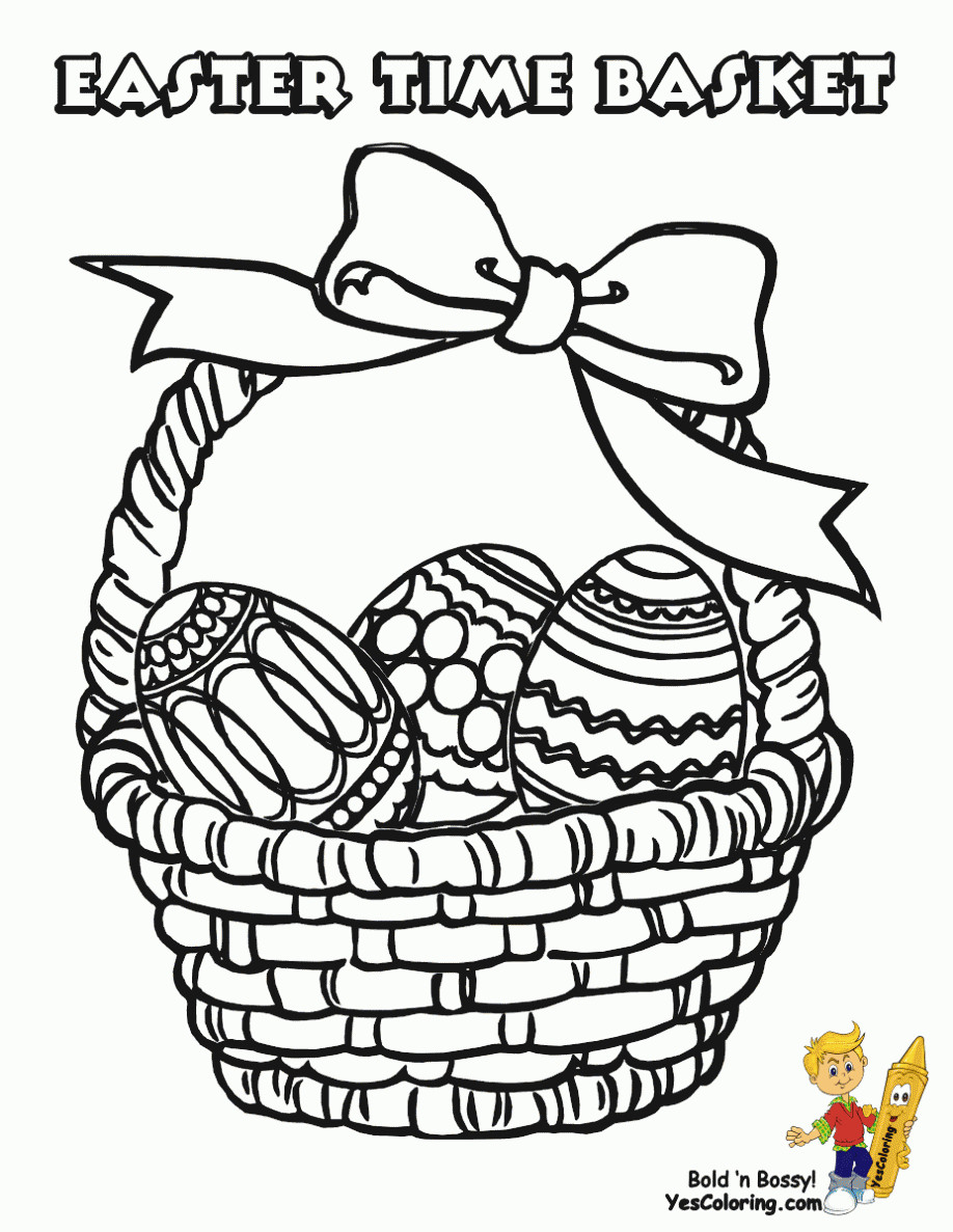 Basket Coloring Pages
 Empty Easter Basket Coloring Page Coloring Home