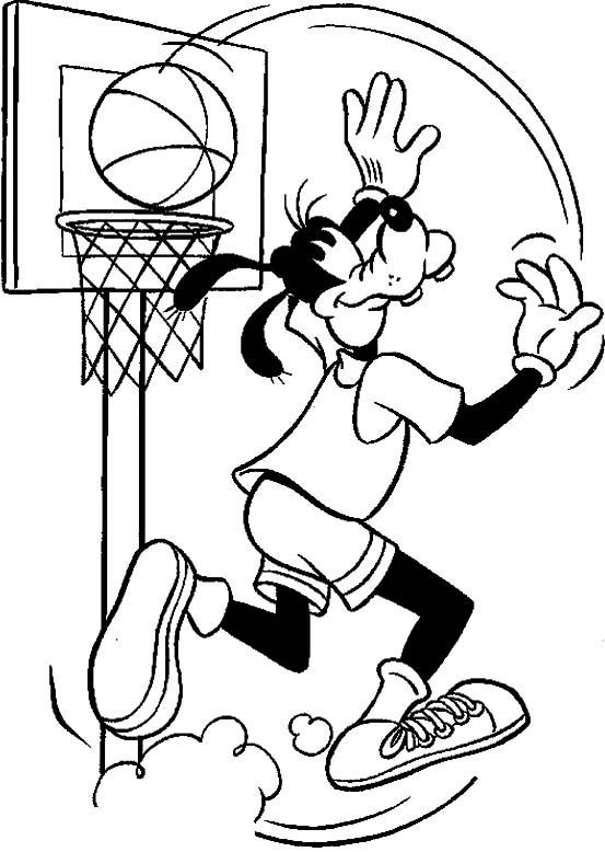 Basketball Coloring Pages For Adults
 Goofy Playing Basketball Coloring Page Goofy