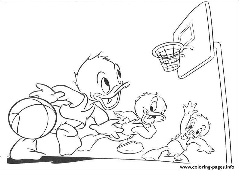 Basketball Duck Coloring Sheets For Boys
 Disney Cartoon Basketball C1e1 Coloring Pages Printable