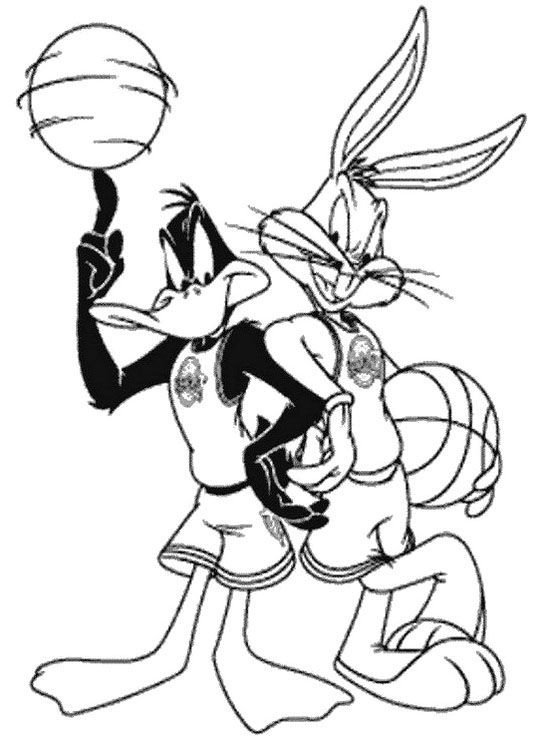 Basketball Duck Coloring Sheets For Boys
 Bugs Bunny Basketball Coloring Pages Looney Tunes