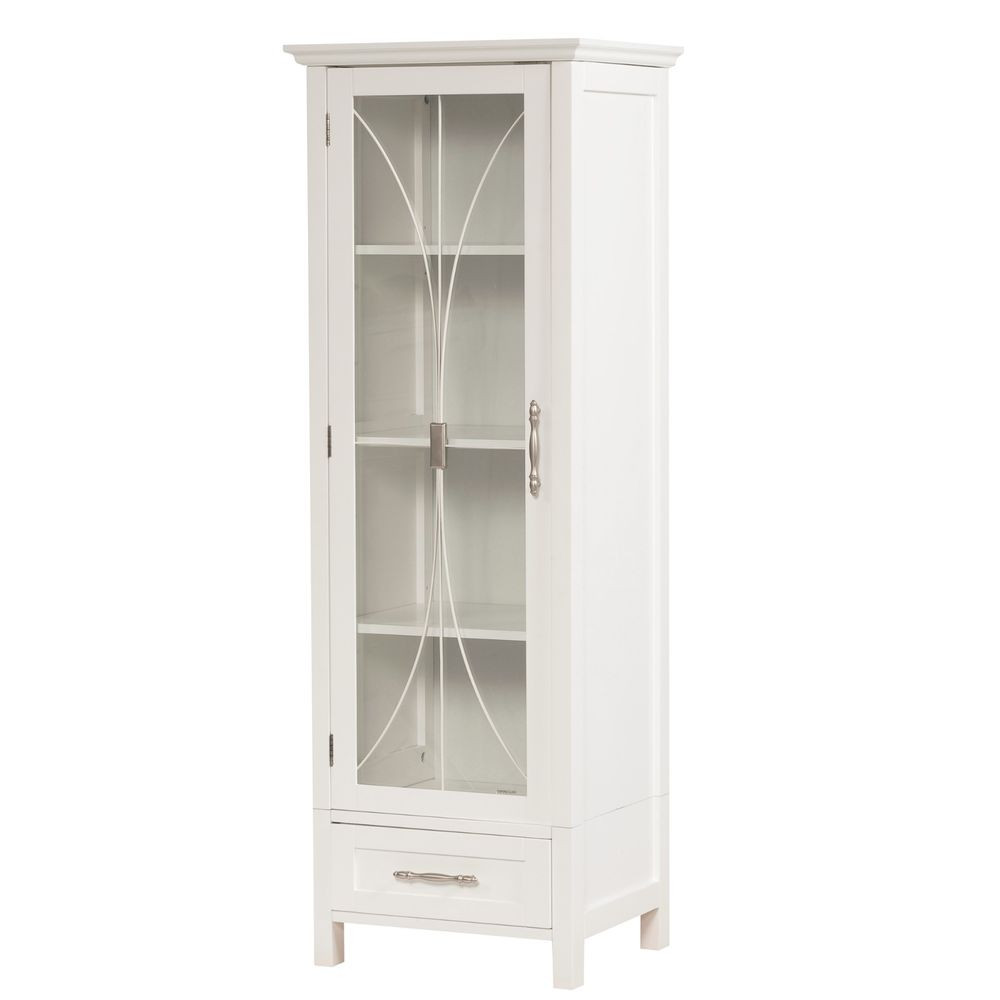 Best ideas about Bathroom Linen Tower
. Save or Pin White Bathroom Linen Tower Cabinet with Tempered Glass and Now.