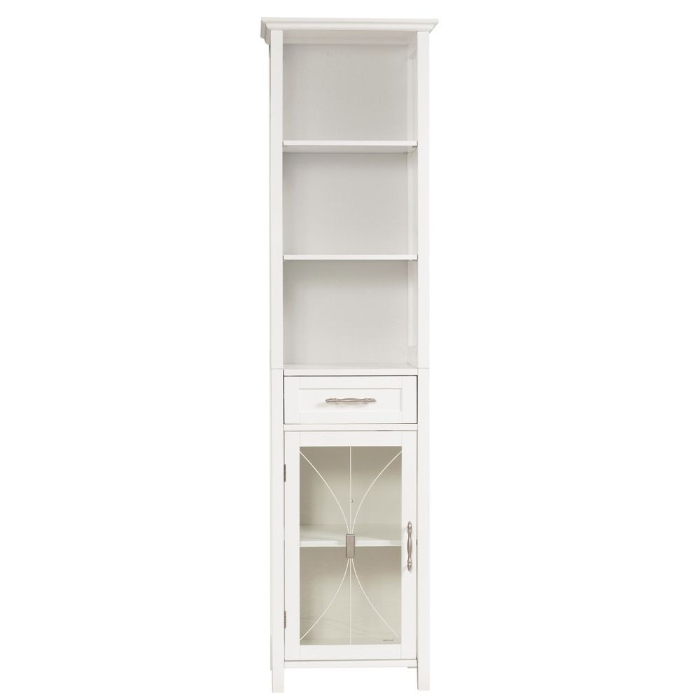 Best ideas about Bathroom Linen Tower
. Save or Pin White Bathroom Linen Tower Storage Cabinet with Tempered Now.