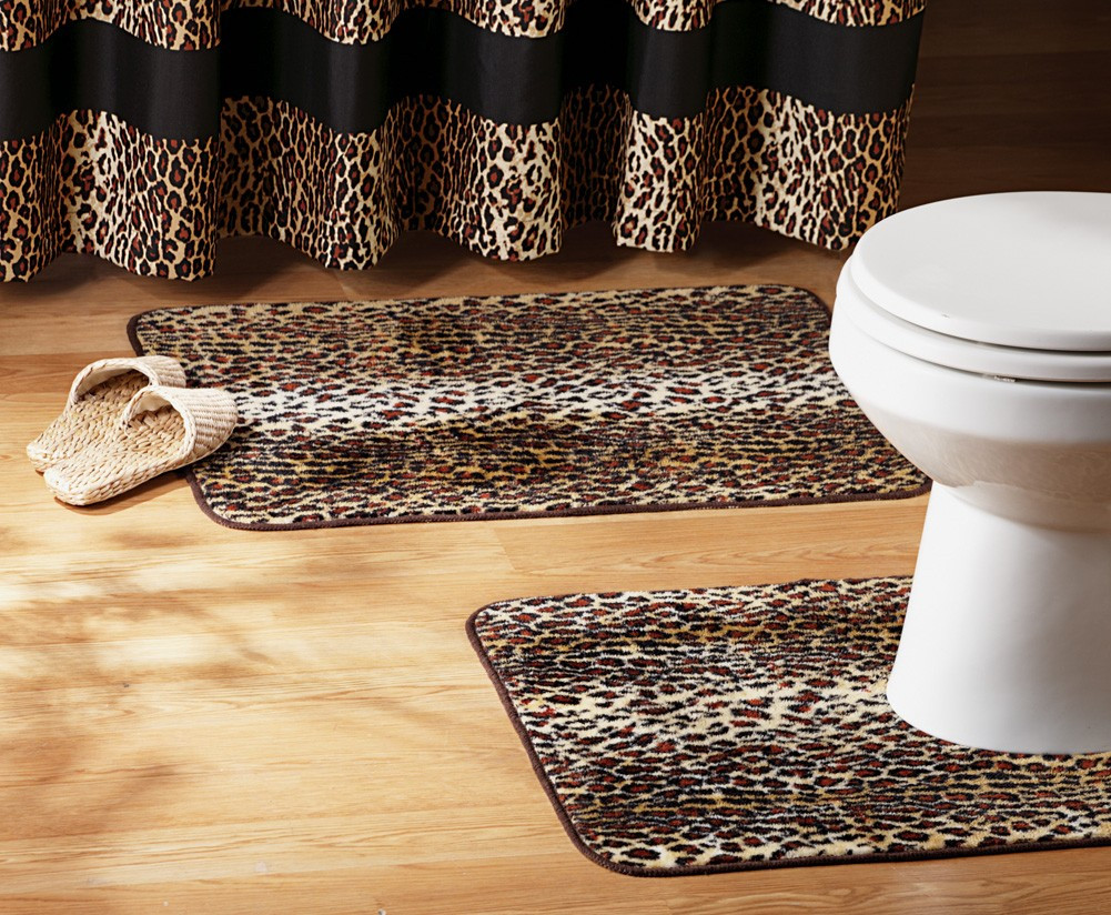 Best ideas about Bathroom Rug Set
. Save or Pin Leopard Print Bathroom Set Shower Curtain Rugs Towels Now.