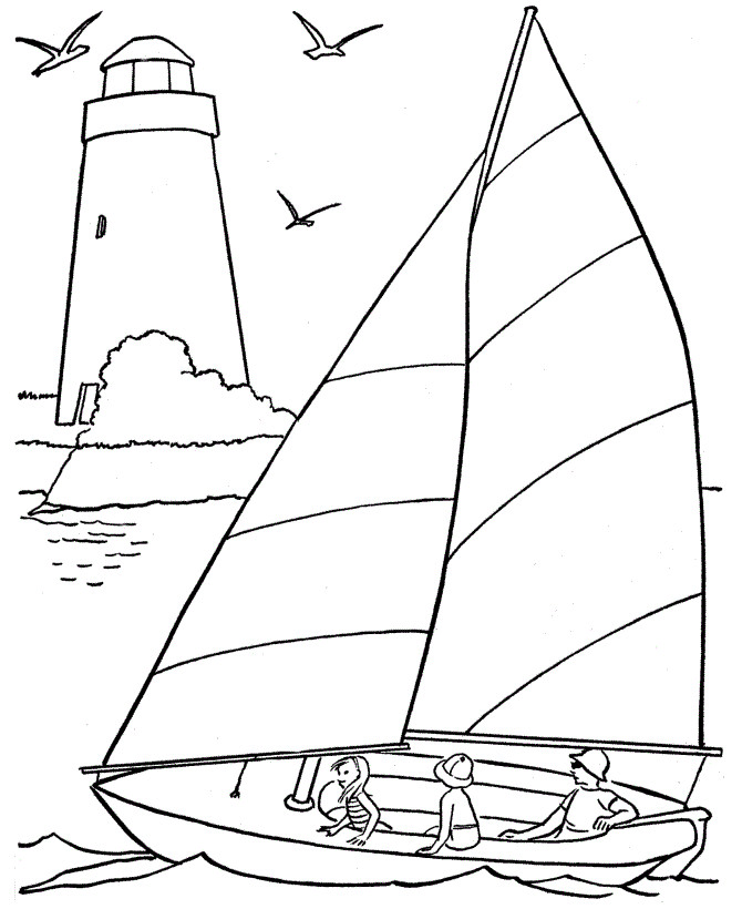 Beach Coloring Pages For Kids
 Gallery Summer Beach Coloring Page