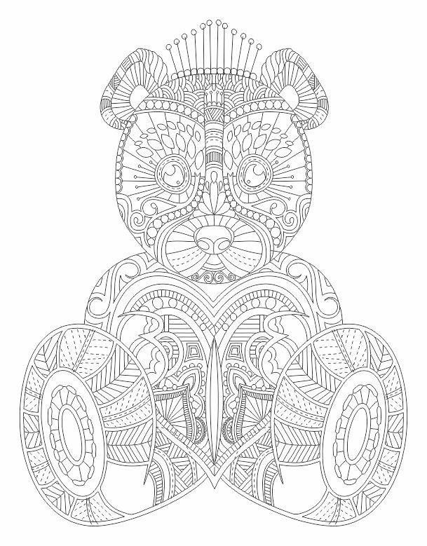 Bear Coloring Pages For Adults
 Teddy Bear Abstract Doodle Zentangle Coloring pages