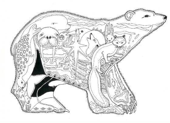 Bear Coloring Pages For Adults
 Ours polaire Coloriages adulte Pinterest