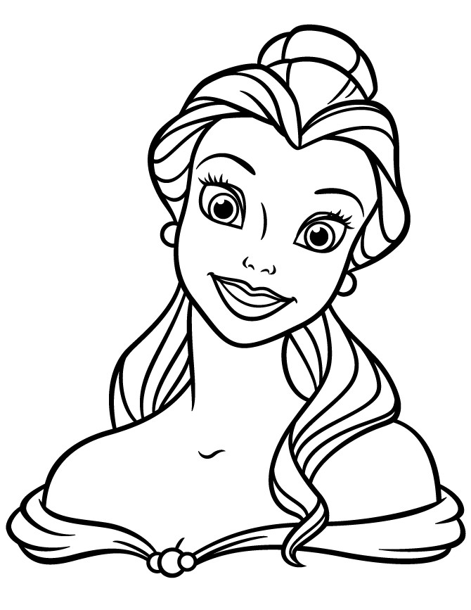 Belle Coloring Sheets For Girls Printable
 Princess Belle Portrait Coloring Page