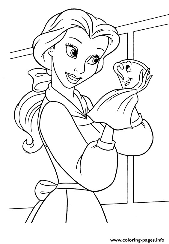 Belle Coloring Sheets For Girls Printable
 Belle Cleaning Chip Disney Princess F719 Coloring Pages
