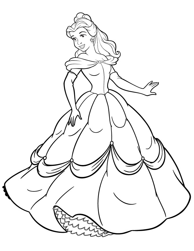 Belle Coloring Sheets For Girls Printable
 Disney Princess Beauty And The Beast Belle Coloring Page