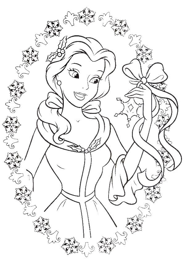 Belle Coloring Sheets For Girls Printable
 Easy Coloring Pages for Kids of Beaituful Princess Belle