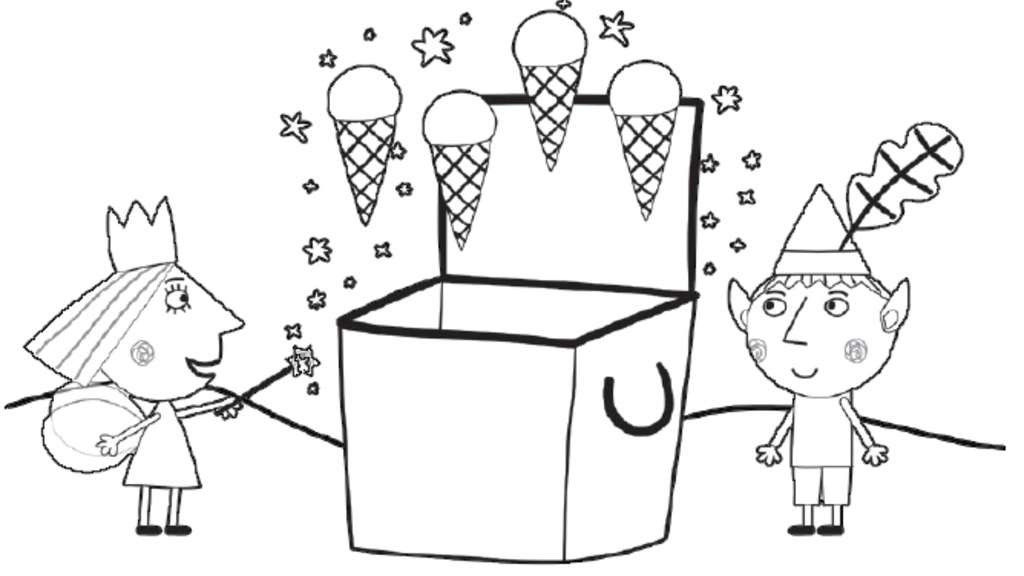 Ben And Holly Coloring Pages
 little kingdom Ice creams Colouring Pages for
