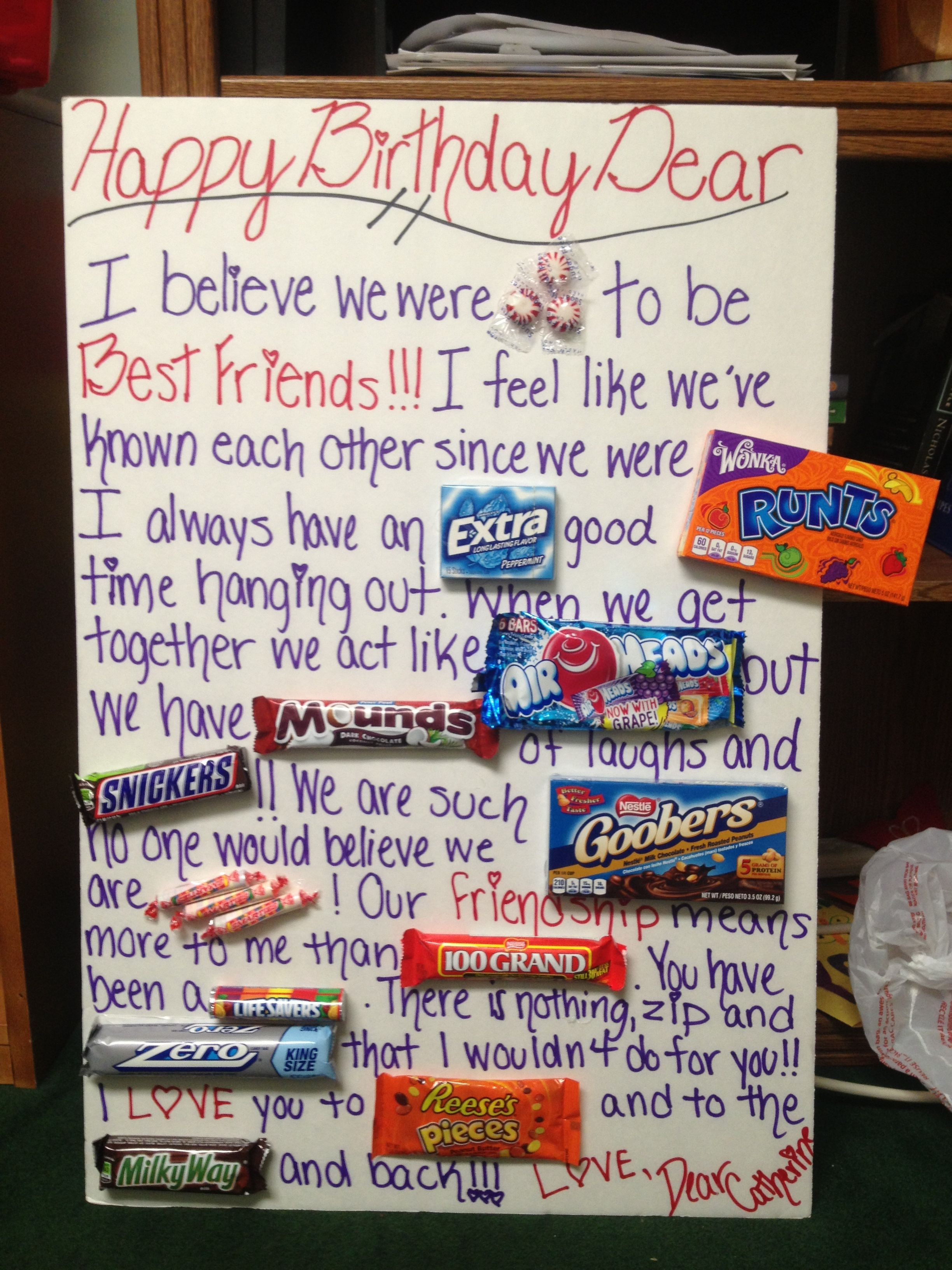 Best Friend Birthday Gift Ideas
 Happy Birthday Card I Made for my best friend With some of