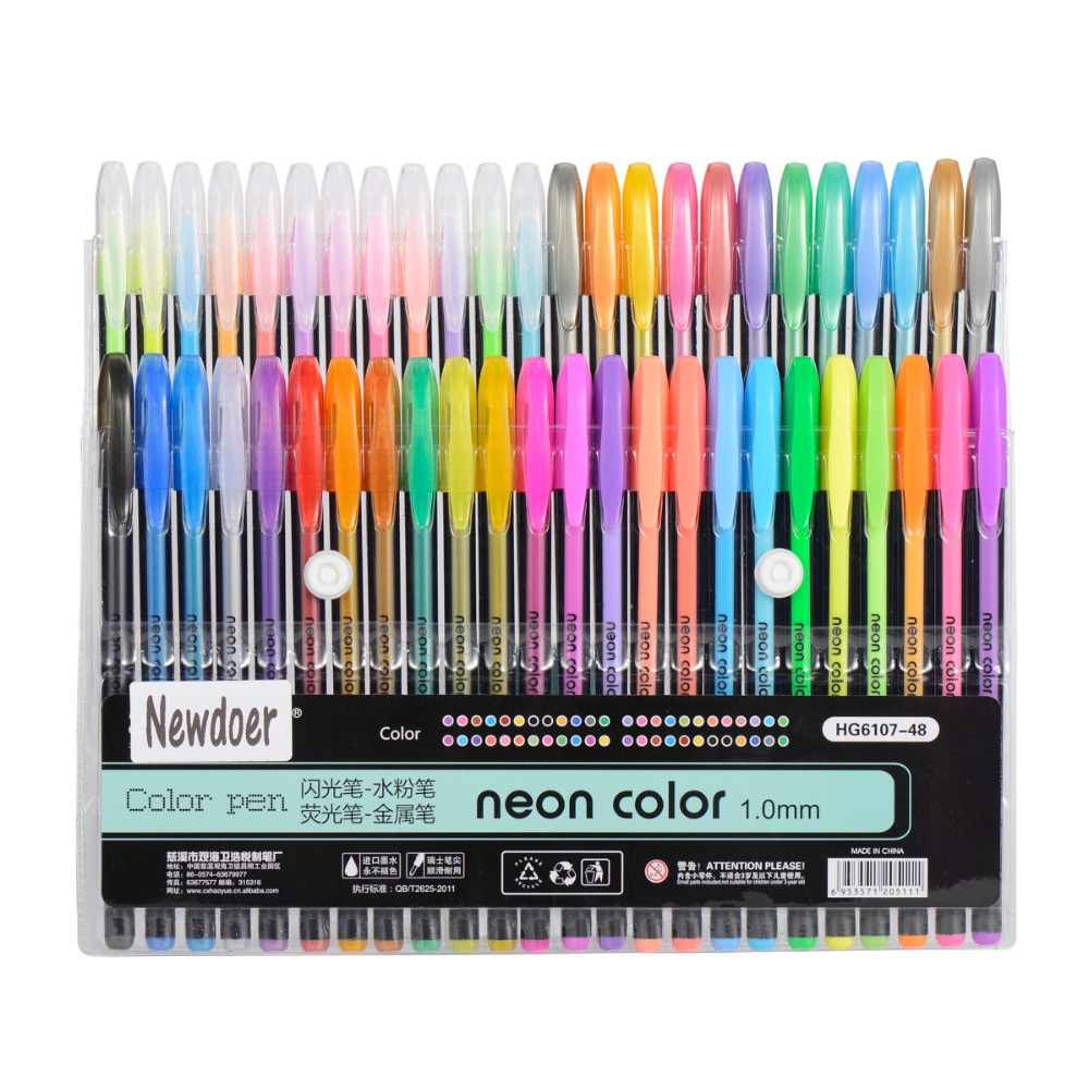 Best Gel Pens For Adult Coloring Books
 Newdoer 48 Packs Color Gel Ink Pens The Best Gel Pens Set