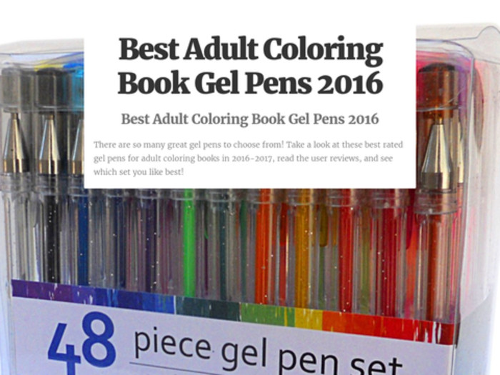 Best Markers For Adult Coloring Books
 Best Gel Pens for Adult Coloring Books