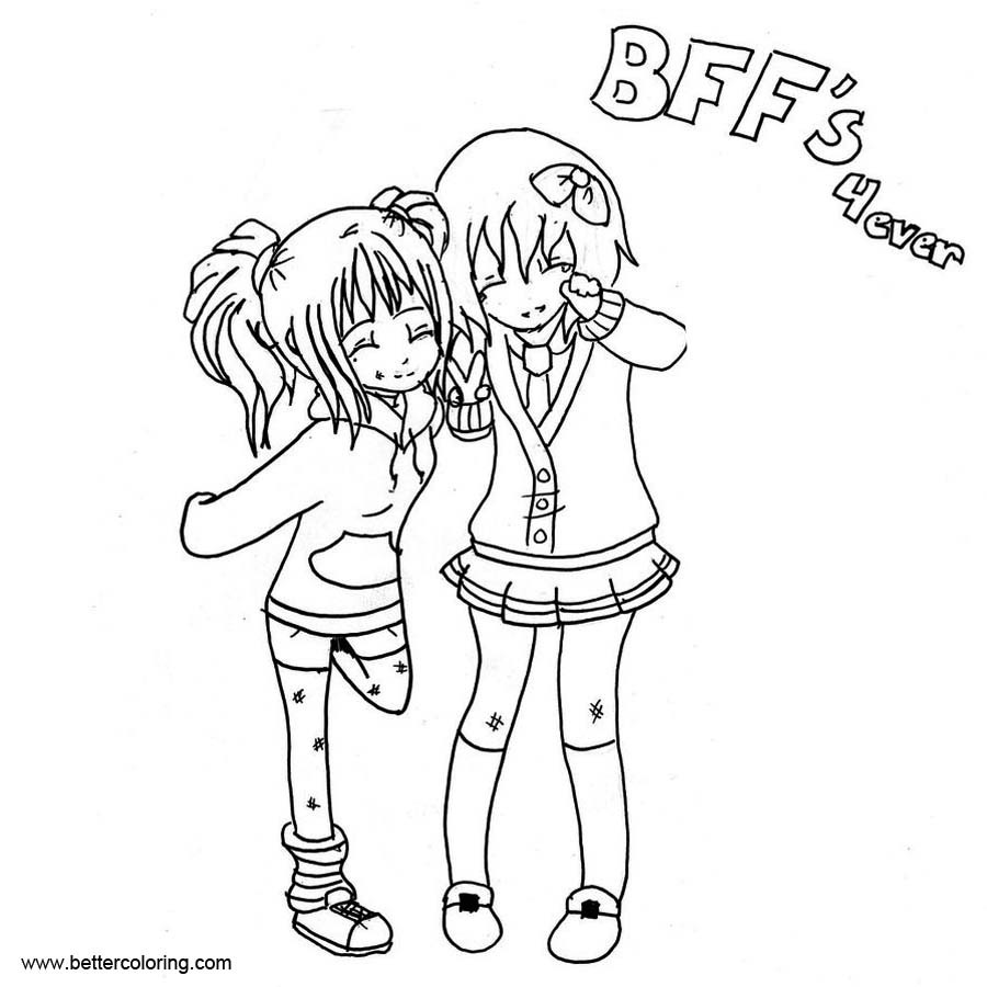 Bff Coloring Pages For Girls
 BFF Coloring Pages Girls Free Printable Coloring Pages