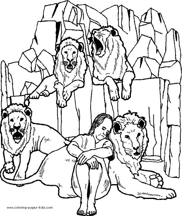 Bible Story Coloring Pages
 Daniel in the Lion s Den color page Free printable