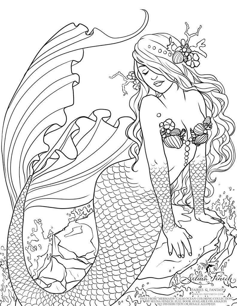 Big Coloring Pages For Adults
 Top Detailed Mermaid Coloring Pages For Adults Drawing