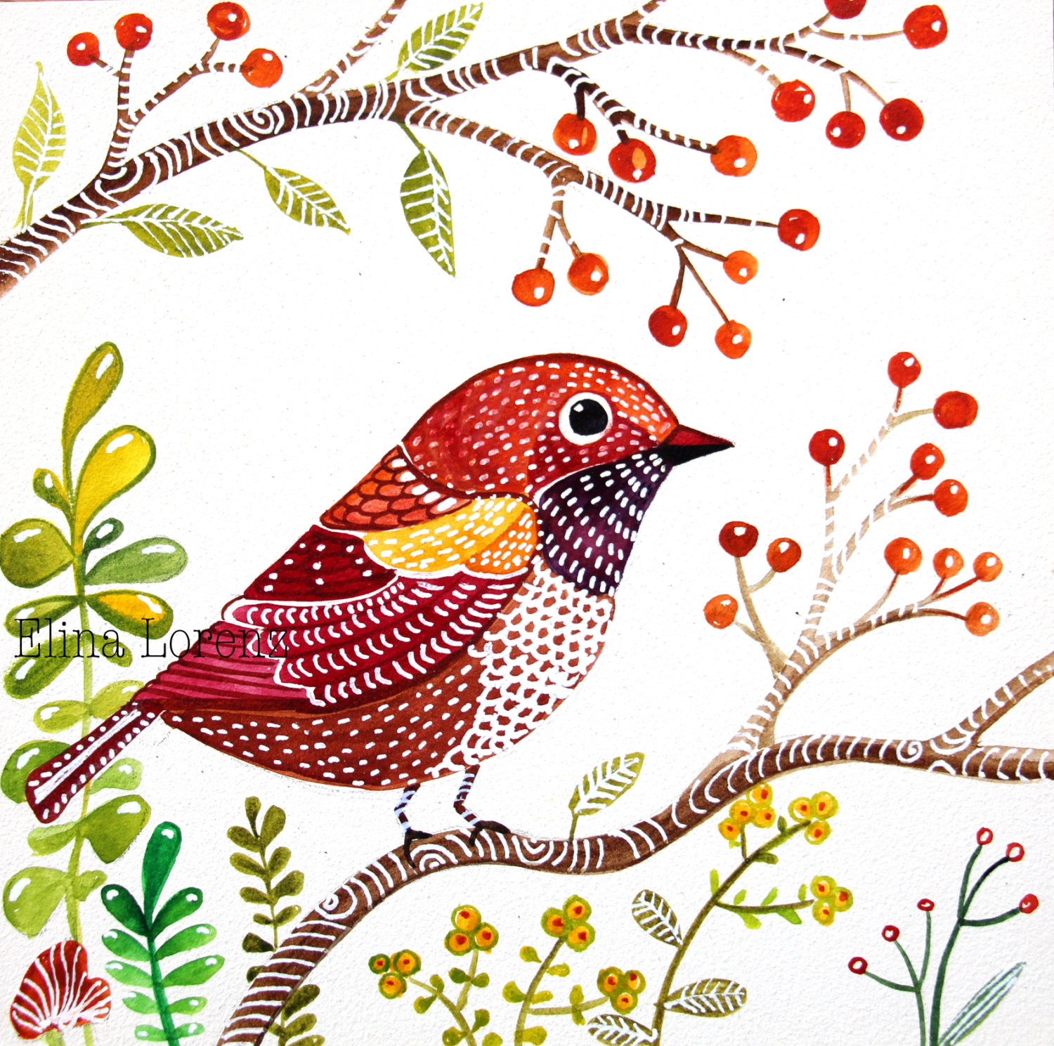 Best ideas about Bird Wall Art
. Save or Pin Red Bird Wall Art Print from Original Watercolor by Now.