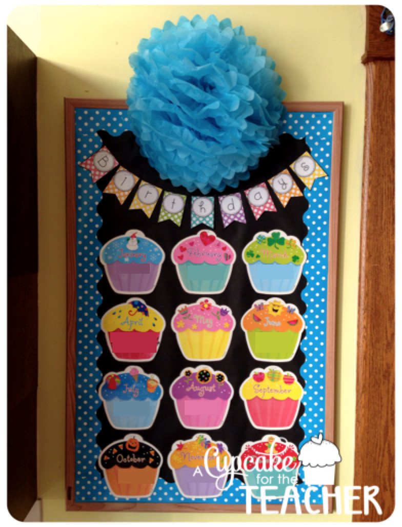 Birthday Bulletin Board Ideas
 Classroom Reveal A Cupcake for the Teacher