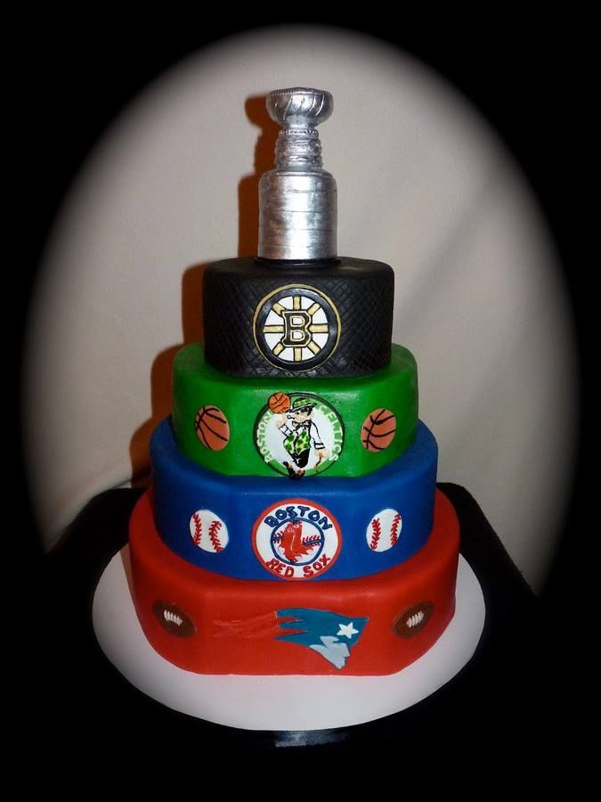 Birthday Cake Boston
 Boston Sports cake cakes Pinterest