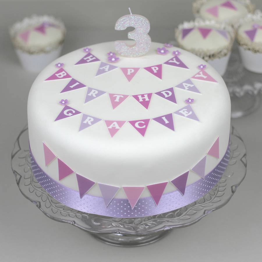 Birthday Cake Decorations
 personalised bunting birthday cake decorating kit by