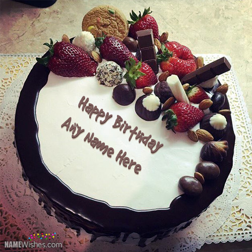 Birthday Cake Pic With Name
 Fruity Chocolate Birthday Cake With Name