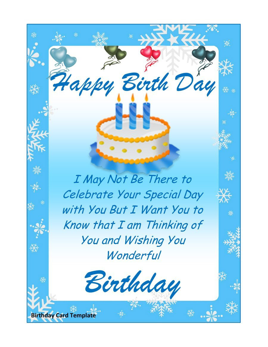 Best ideas about Birthday Card Template
. Save or Pin 40 FREE Birthday Card Templates Template Lab Now.