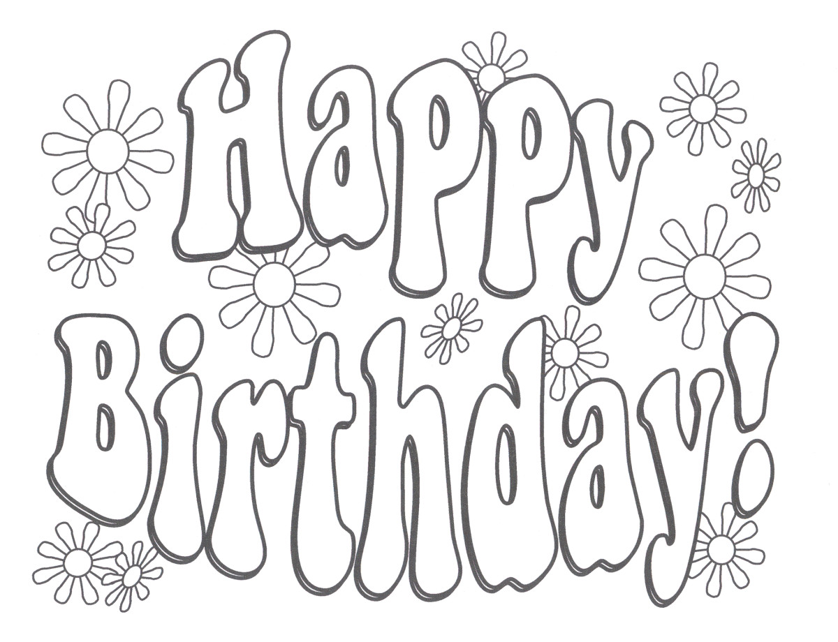 Birthday Coloring Pages For Adults
 happy birthday coloring pages