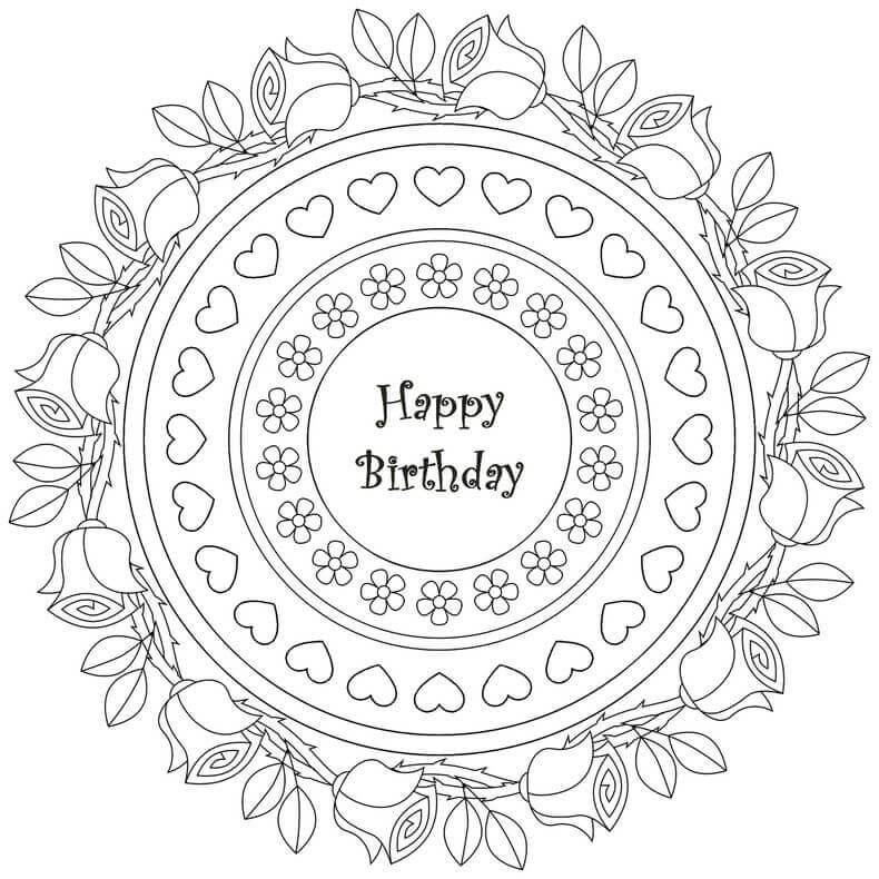 Birthday Coloring Pages For Adults
 25 Free Printable Happy Birthday Coloring Pages