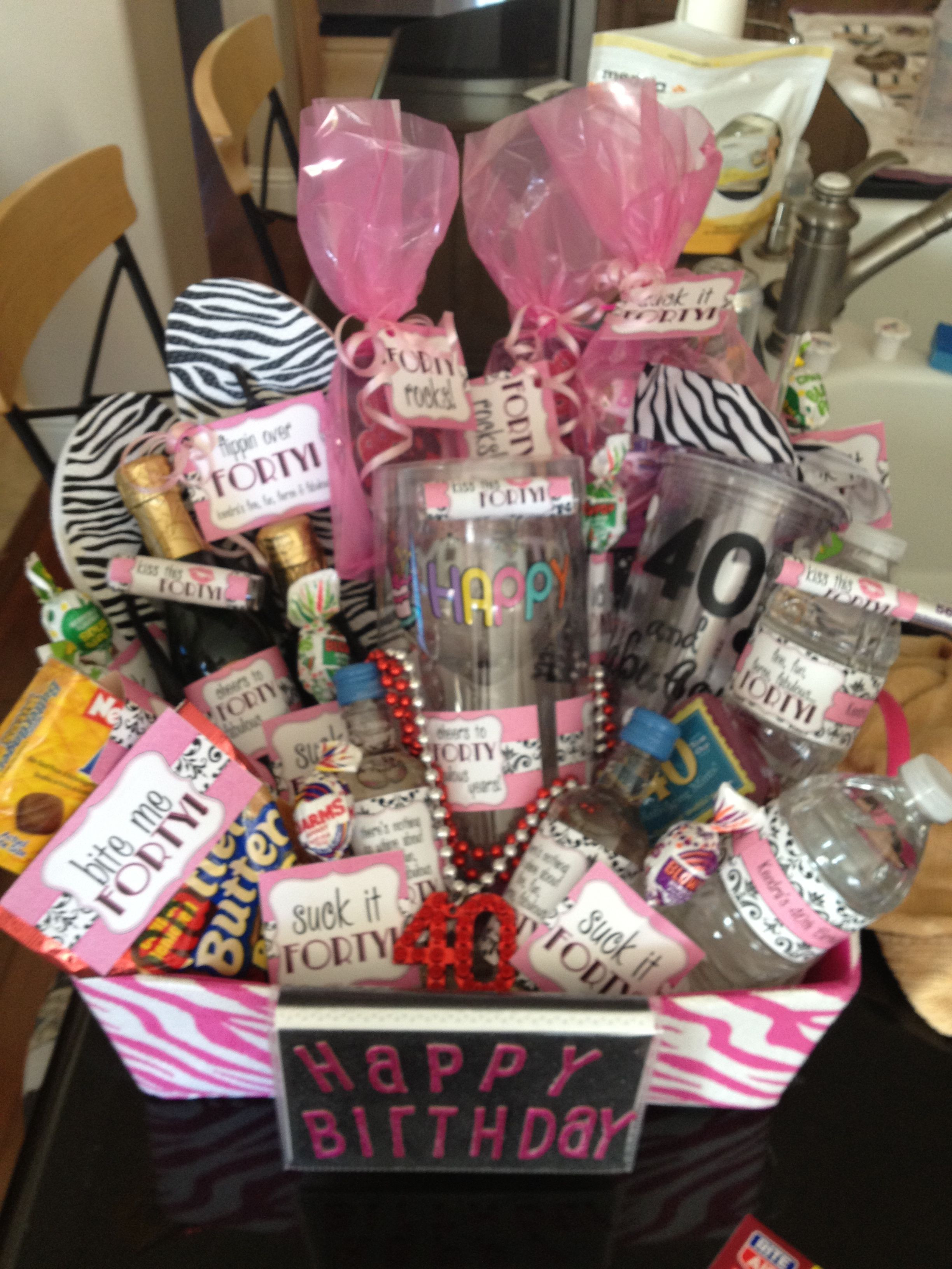 Birthday Gift Basket Ideas For Her
 40th birthday t r my cuz Ken