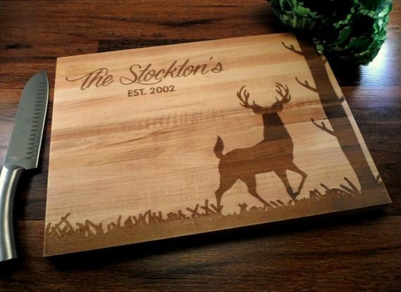Birthday Gifts For Hunters
 Items similar to Personalized Cutting Board Hunting Deer