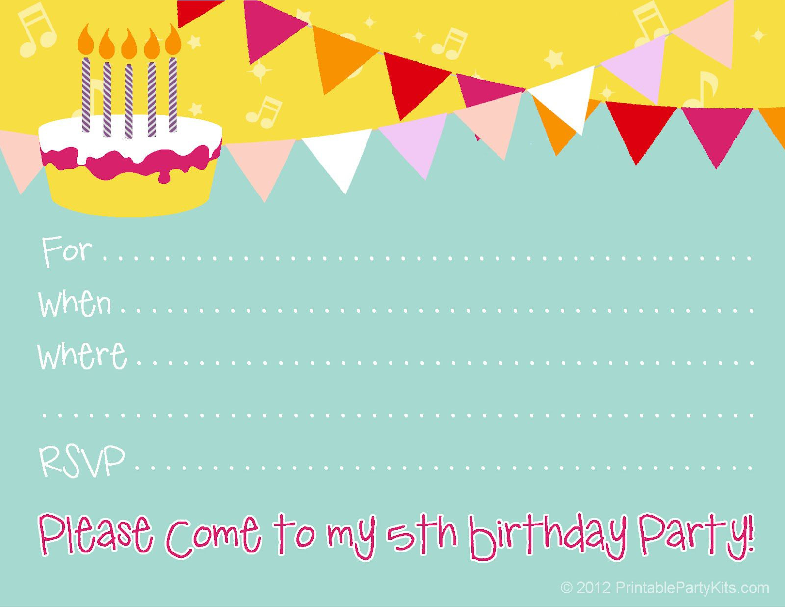 Best ideas about Birthday Invitation Card Template
. Save or Pin birthday invitations Kids birthday invite template Now.