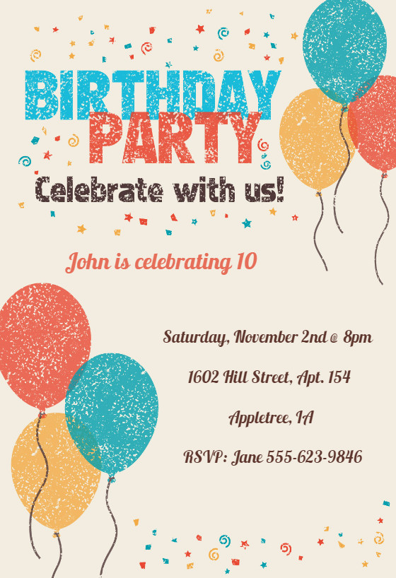 Best ideas about Birthday Invitations For Kids
. Save or Pin Celebrate with Us Free Birthday Invitation Template Now.