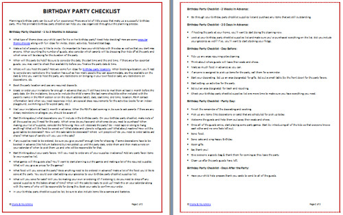 Birthday Party Checklist
 Printable Birthday Party Checklist Free Moms & Munchkins
