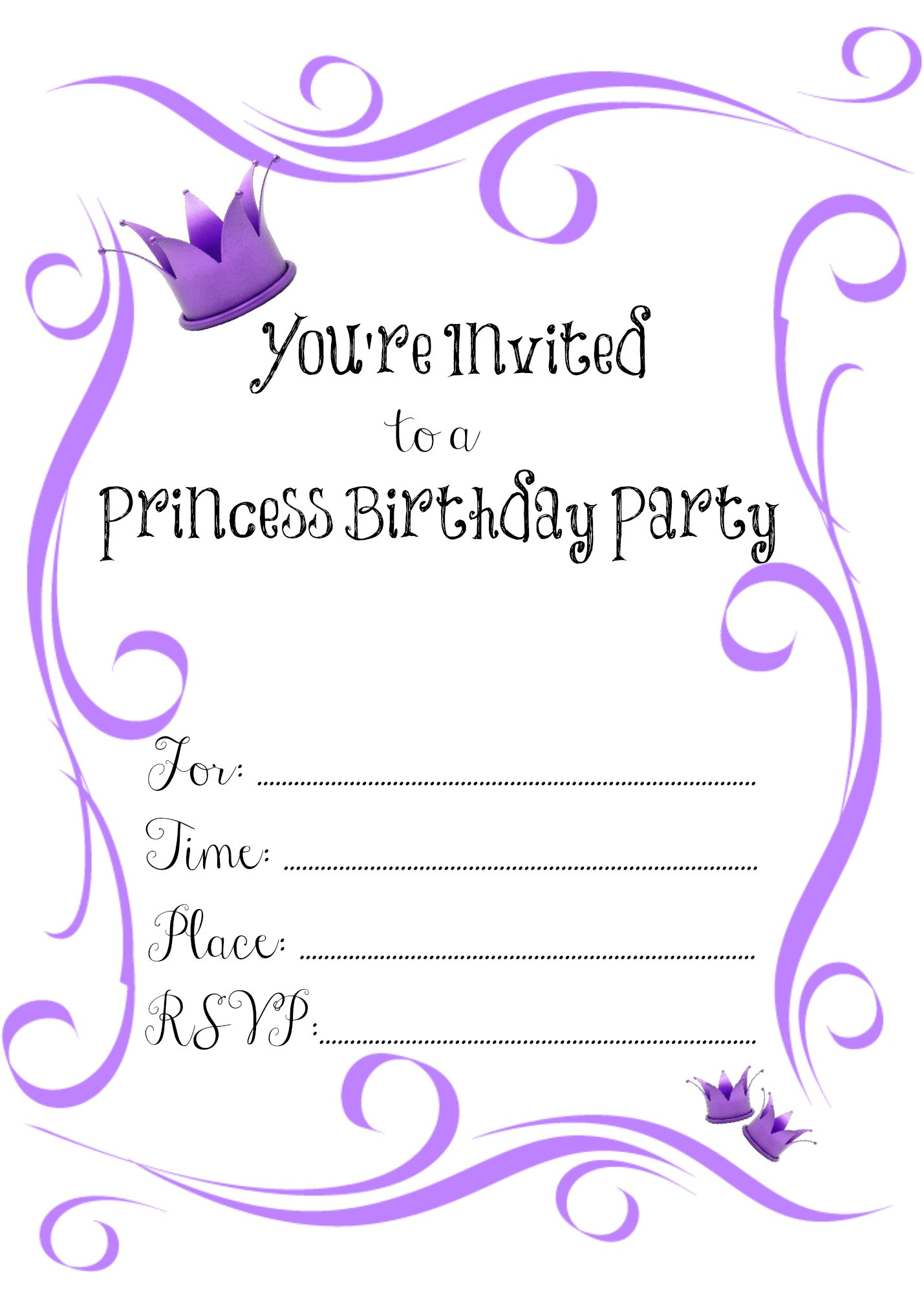 Best ideas about Birthday Party Invitations Free
. Save or Pin 7 Best of Free Printable Princess Birthday Now.