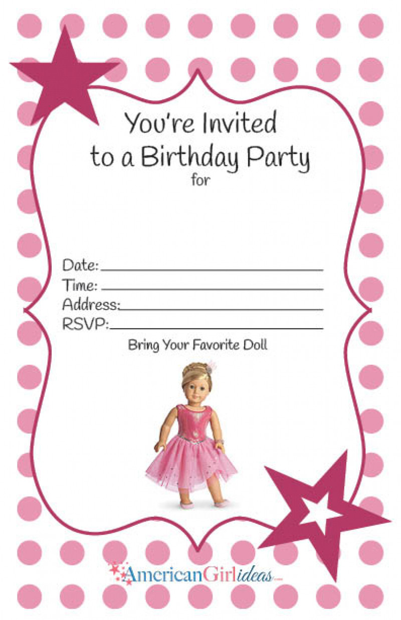 Best ideas about Birthday Party Invitations Free
. Save or Pin American Girl Party Invitation Free Printable Now.