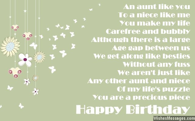 Birthday Quotes For Aunt
 Birthday poems for aunt – WishesMessages
