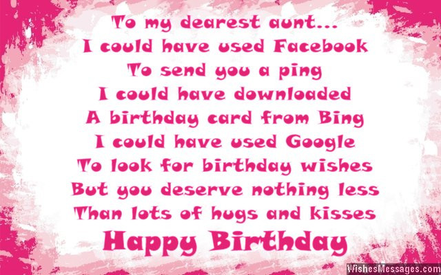 Birthday Quotes For Aunt
 Birthday poems for aunt – WishesMessages