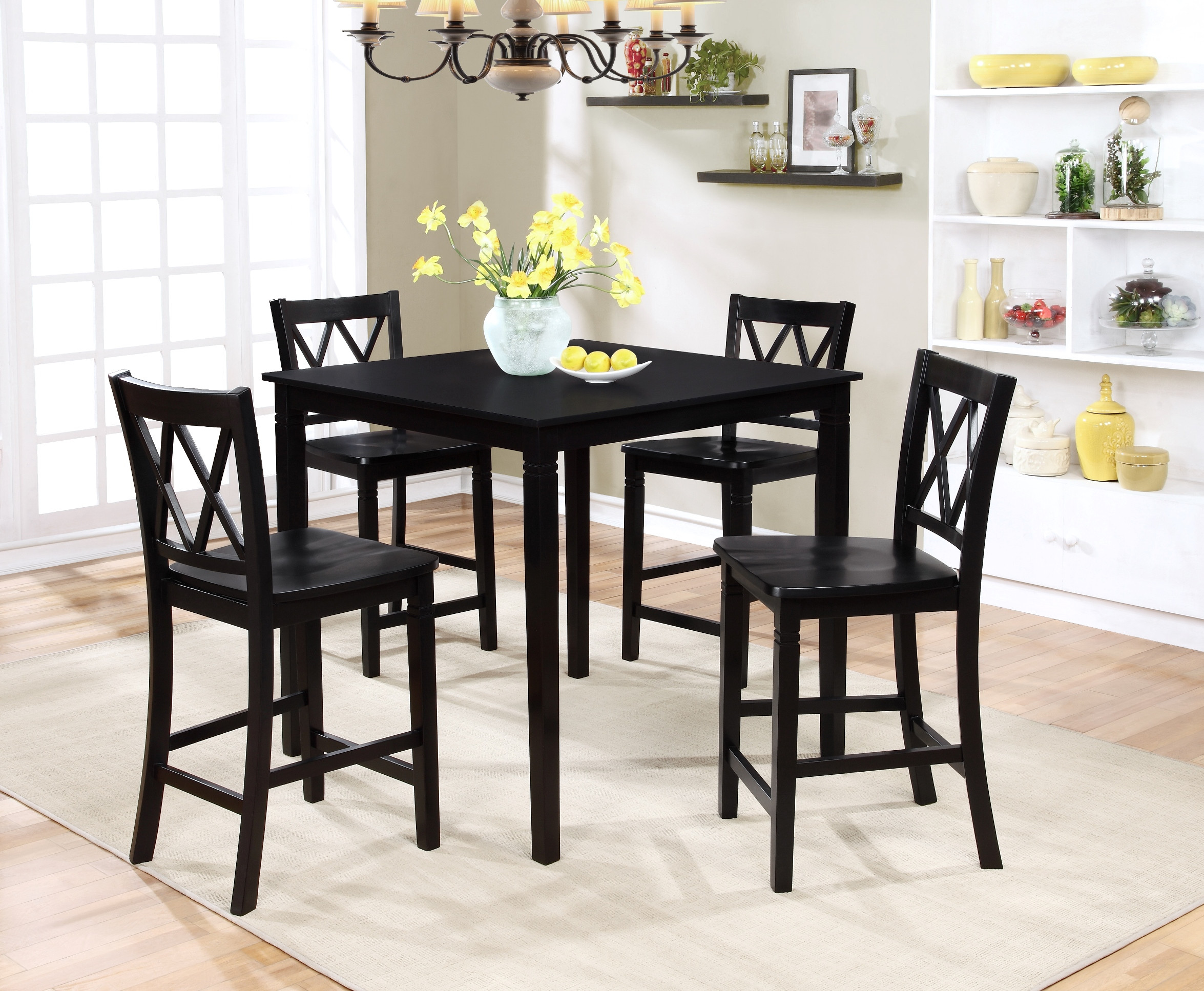 Best ideas about Black Dining Table Set
. Save or Pin Essential Home Dahlia 5 Piece Square Table Dining Set Black Now.