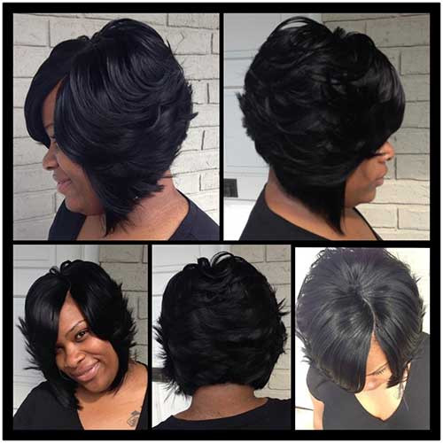 Black Feathered Hairstyles
 20 Long Bob Hairstyles for Black Women