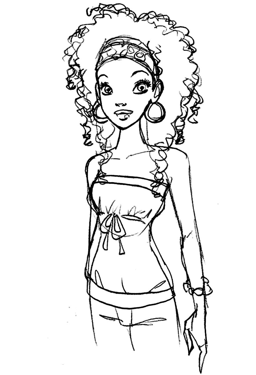 Black Girl Coloring Pages
 BARBIE COLORING PAGES BLACK OR ETHNIC BARBIE COLORING