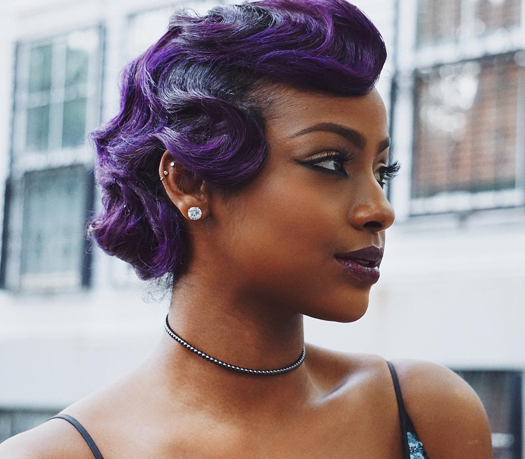 Best ideas about Black Hair Finger Waves Hairstyles
. Save or Pin Justine Skye Wows With Purple Finger Waves Now.