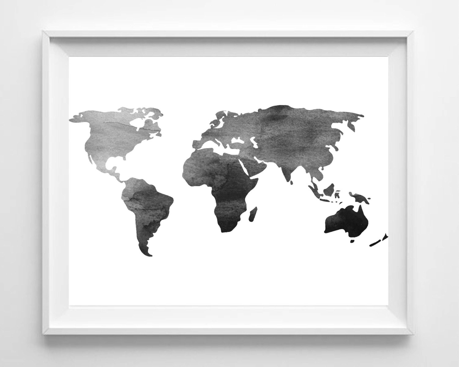 Best ideas about Black Wall Art
. Save or Pin Watercolor World Map Print Printable Black White Wall Art Now.