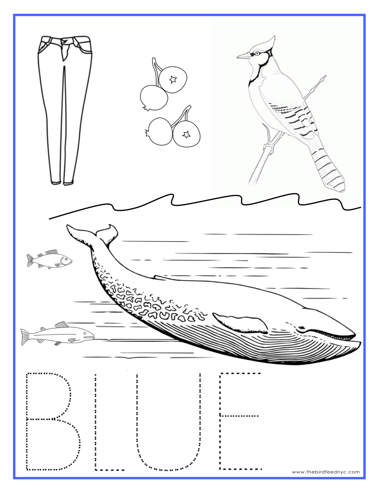 Blue Coloring Pages For Kids
 Printable Coloring Sheets