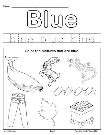 Blue Coloring Pages For Kids
 FREE Color Blue Worksheet