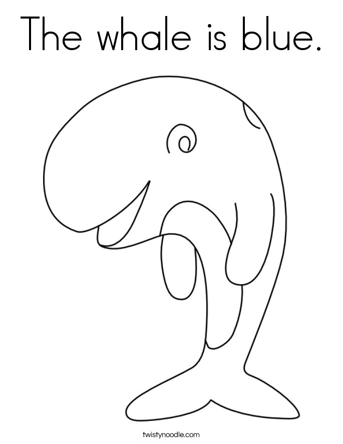 Blue Coloring Pages For Kids
 The whale is blue Coloring Page Twisty Noodle