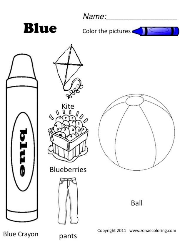 Blue Preschool Coloring Sheets
 17 Best images about Colours on Pinterest